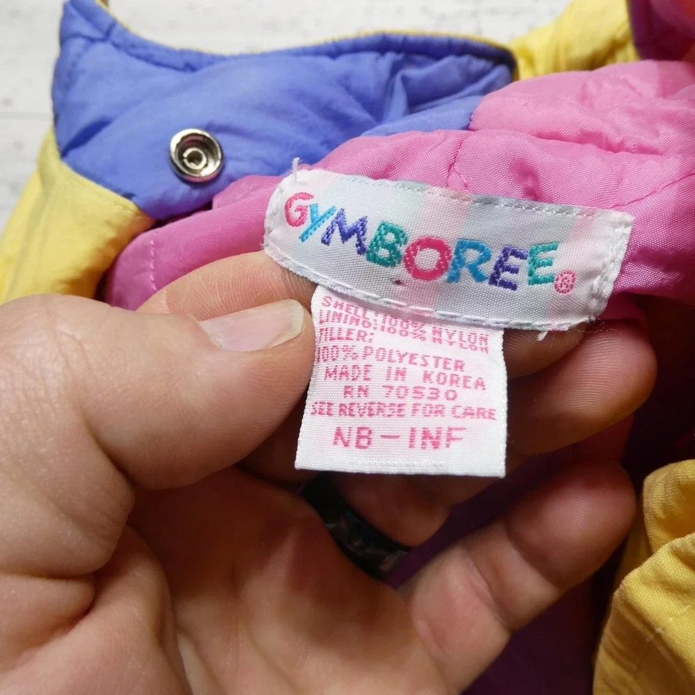 Vintage Gymboree Snowsuit Baby‎ Girls Newborn Multicolor Hooded Puffer Winter